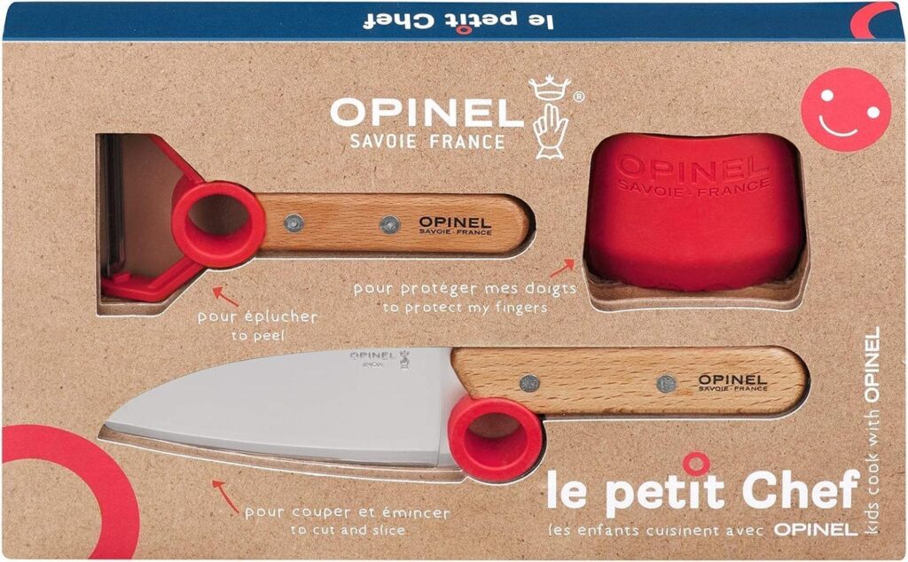 Opinel Le Petit Chef Kindermesser Set mit Fingerschutz für sicheres Kochen in der Küche